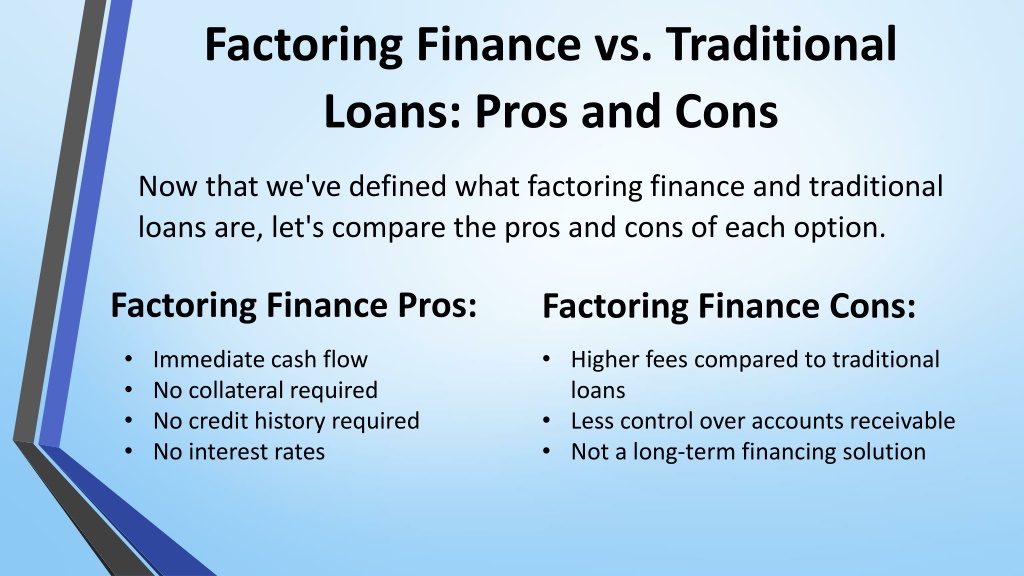 PPT - Factoring Finance VS Traditional Loans: Which Is Right For Your ...