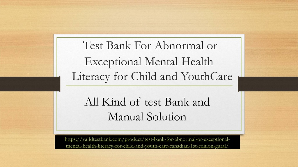 PPT - Abnormal Or Exceptional Mental Health Literacy For Child And ...