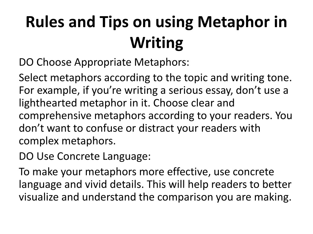 metaphor in essay writing