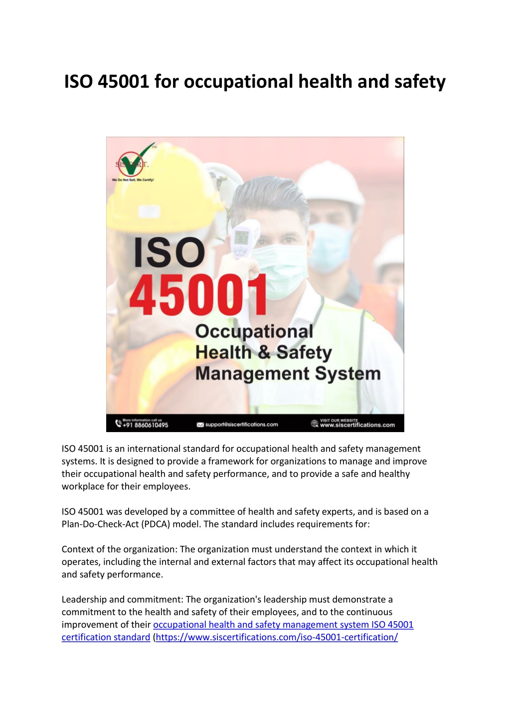 PPT - ISO 45001 For Occupational Health And Safety PowerPoint ...