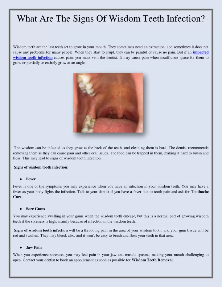 ppt-what-are-the-signs-of-wisdom-teeth-infection-powerpoint