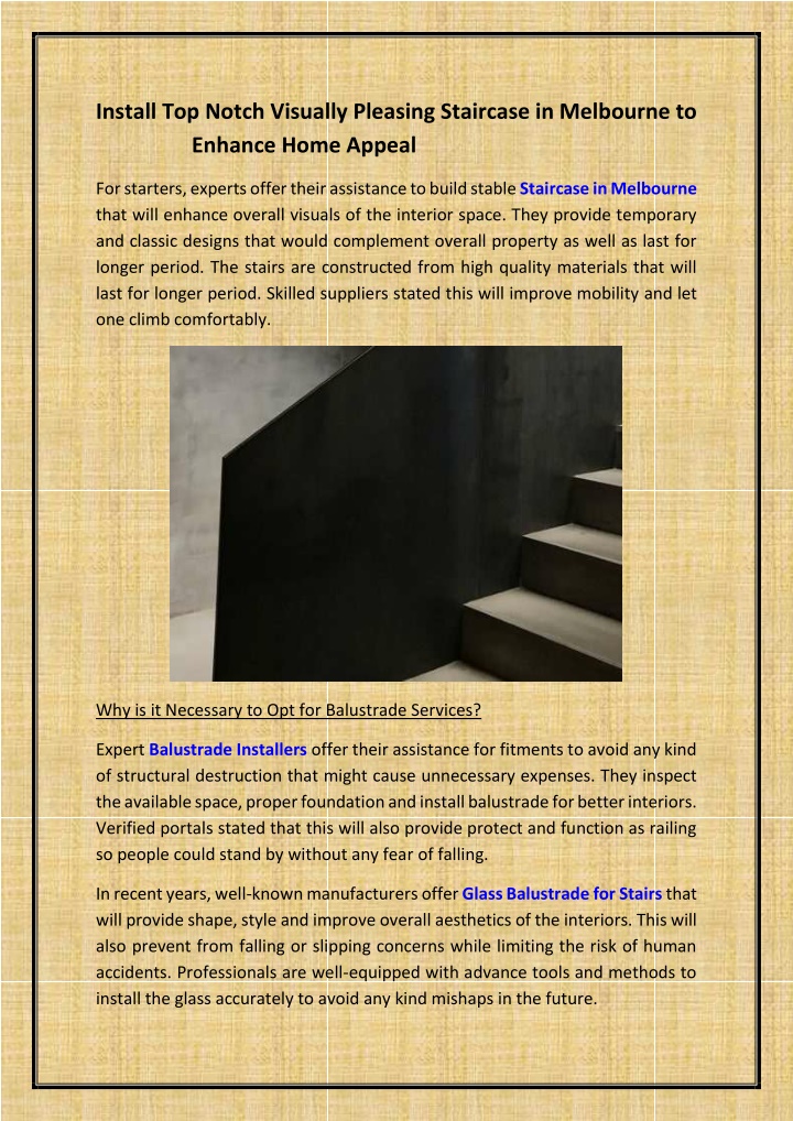 PPT Install Top Notch Visually Pleasing Staircase in Melbourne to