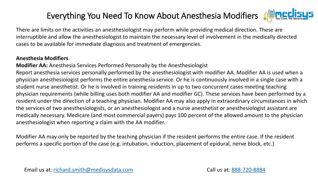 PPT Everything You Need To Know About Anesthesia Modifiers PowerPoint