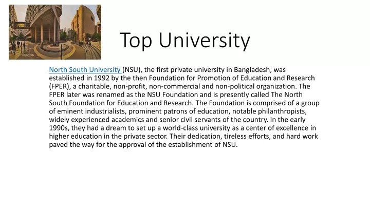 the best university in the world presentation