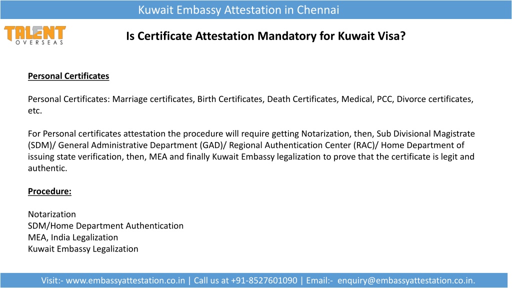 Ppt Guide To Kuwait Embassy Attestation In Chennai Powerpoint Presentation Id12059260 4441