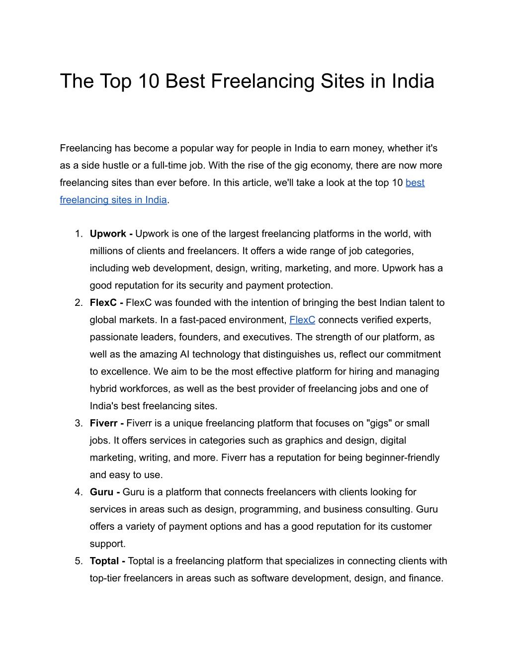 PPT - The Top 10 Best Freelancing Sites in India PowerPoint ...