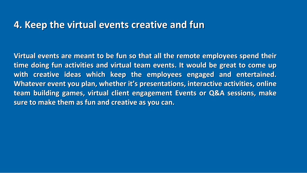 PPT - Top 10 tips for Planning The Perfect Virtual Team Events ...