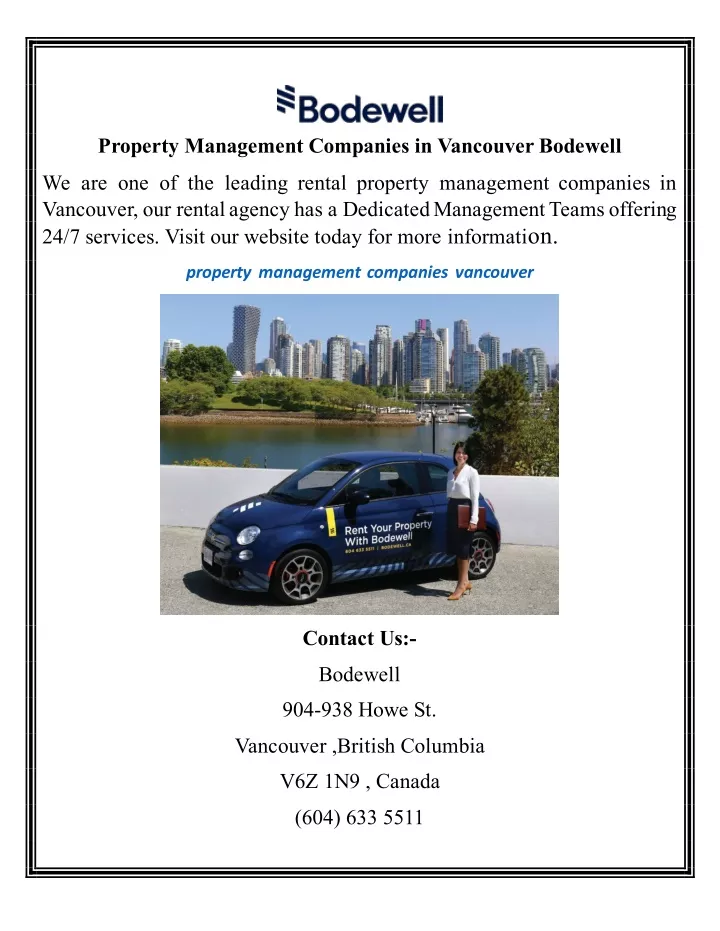 PPT Property Management Companies in Vancouver Bodewell PowerPoint