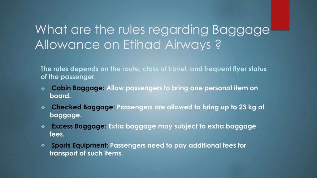 PPT How much Baggage Allowance by Etihad Airways ppt (1) PowerPoint