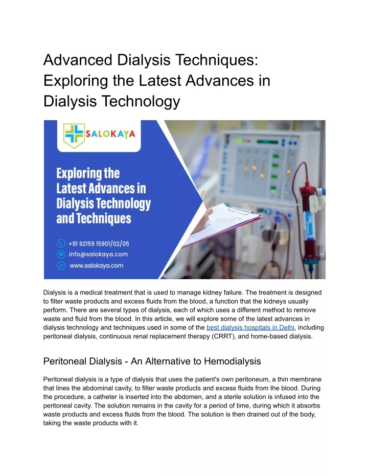 PPT Exploring the Latest Advances in Dialysis Technology PowerPoint Presentation ID12061583