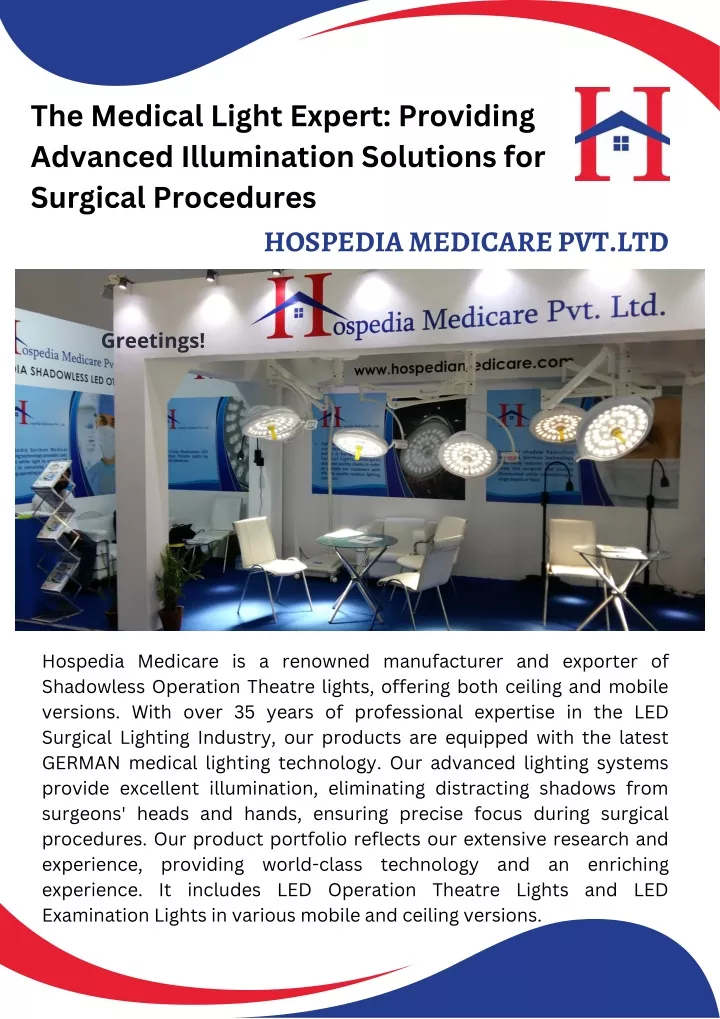 The Medical Light Expert Providing Advanced Illumination Solutions for Surgical Procedures - Hospedia Medicare