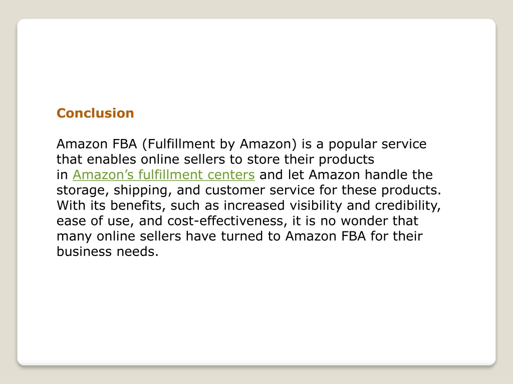 PPT - Everything You Need To Know About Amazon FBA PowerPoint ...