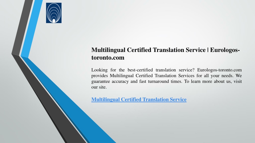 PPT Multilingual Certified Translation Service