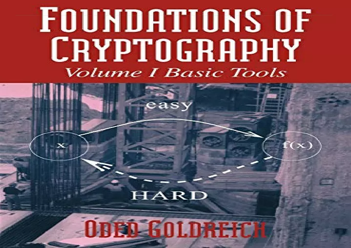 PPT - Download Foundations Of Cryptography: Volume 1, Basic Tools ...