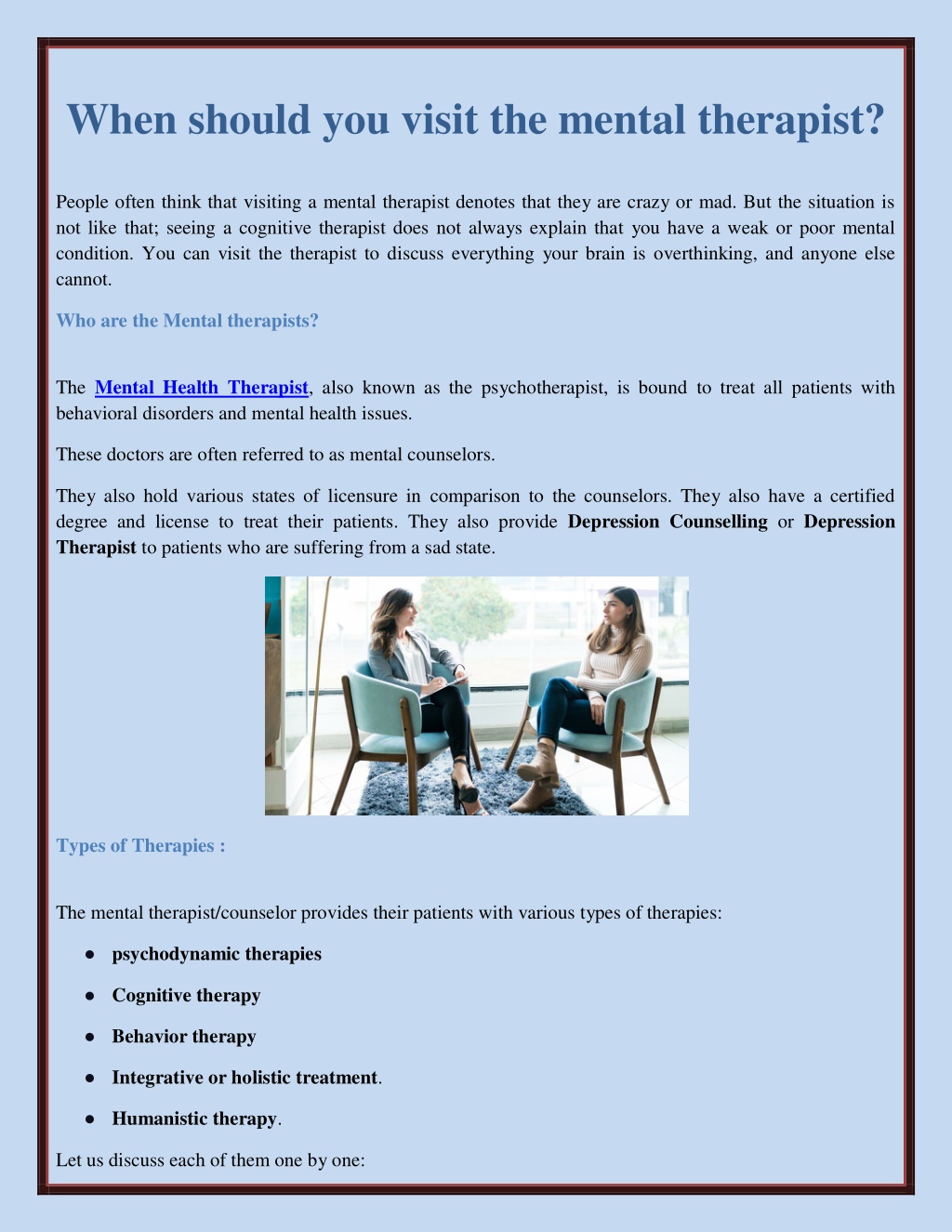 PPT - When should you visit the mental therapist? PowerPoint ...