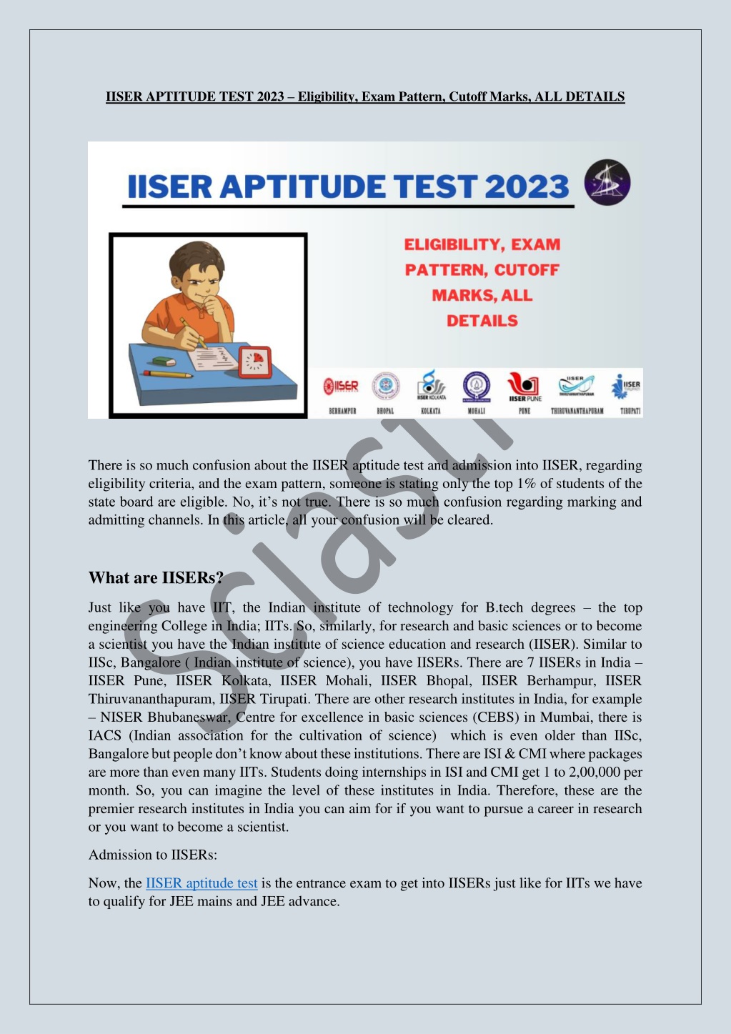 PPT - IISER APTITUDE TEST 2023 PowerPoint Presentation, Free Download ...