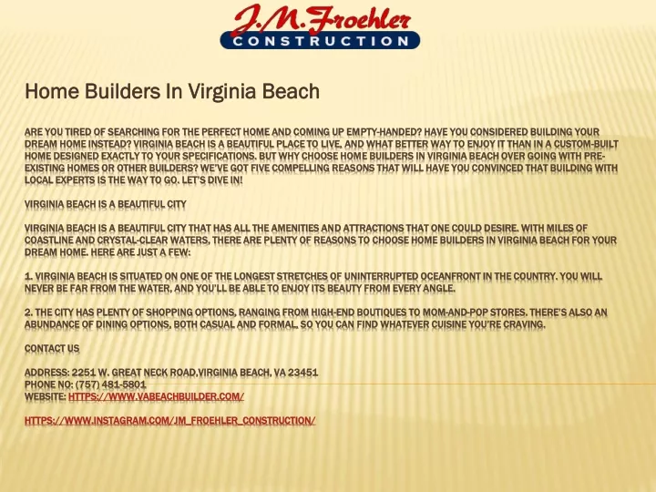 PPT Home Builders In Virginia Beach PowerPoint Presentation, free