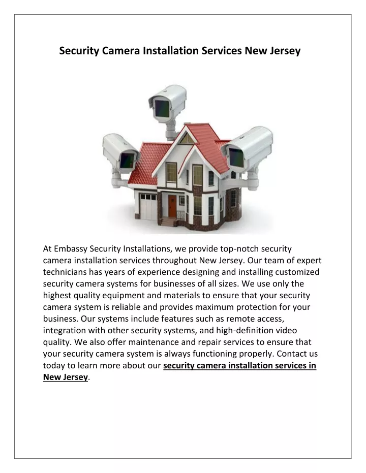 PPT - Security Camera Installation Services New Jersey PowerPoint