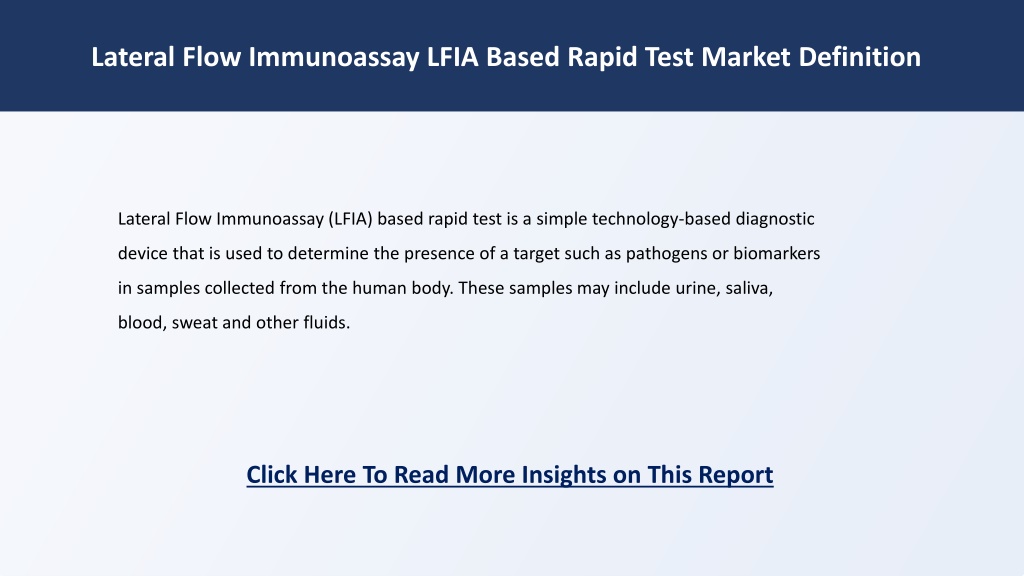 PPT - Lateral Flow Immunoassay LFIA Based Rapid Test Market PowerPoint ...