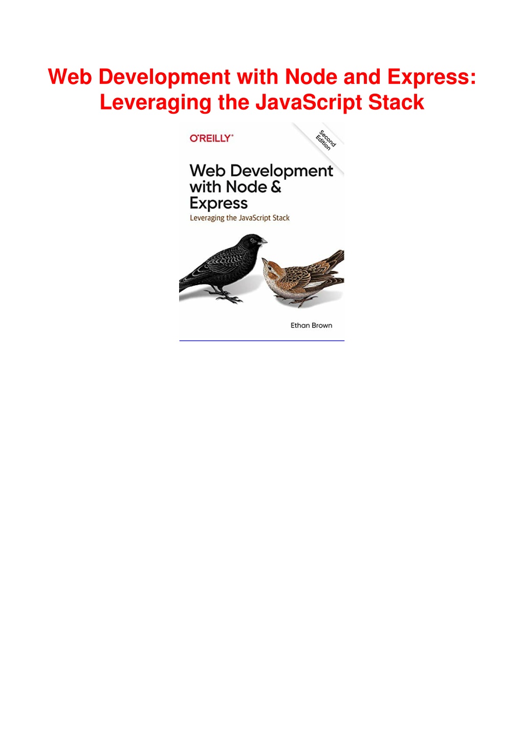 PPT - _PDF_ Web Development With Node And Express: Leveraging The ...