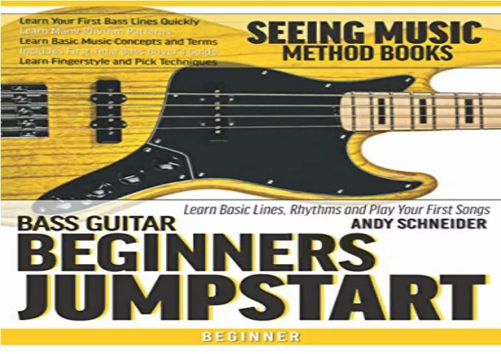 PPT PDF Bass Guitar Beginners Jumpstart Learn Basic Lines, Rhythms