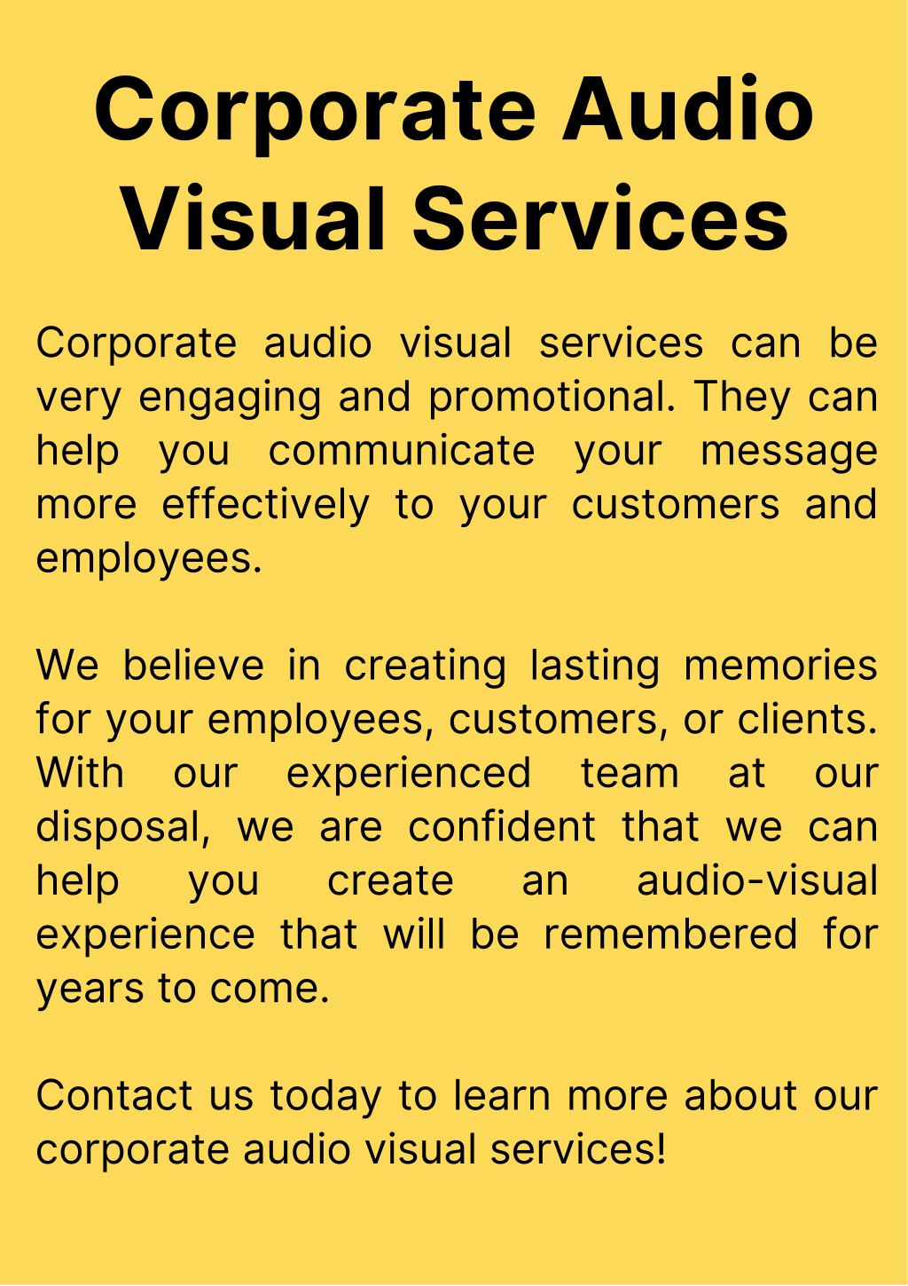 PPT Corporate Audio Visual Services FE Solutions PowerPoint