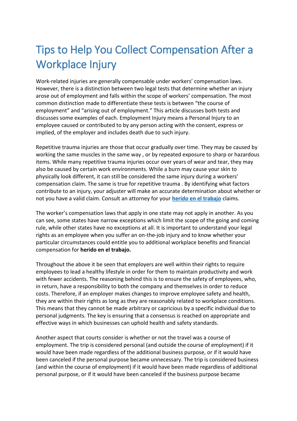 Ppt Tips To Help You Collect Compensation After A Workplace Injury