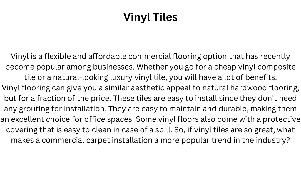 PPT What Is Better Carpet Tiles Or Vinyl Flooring PowerPoint