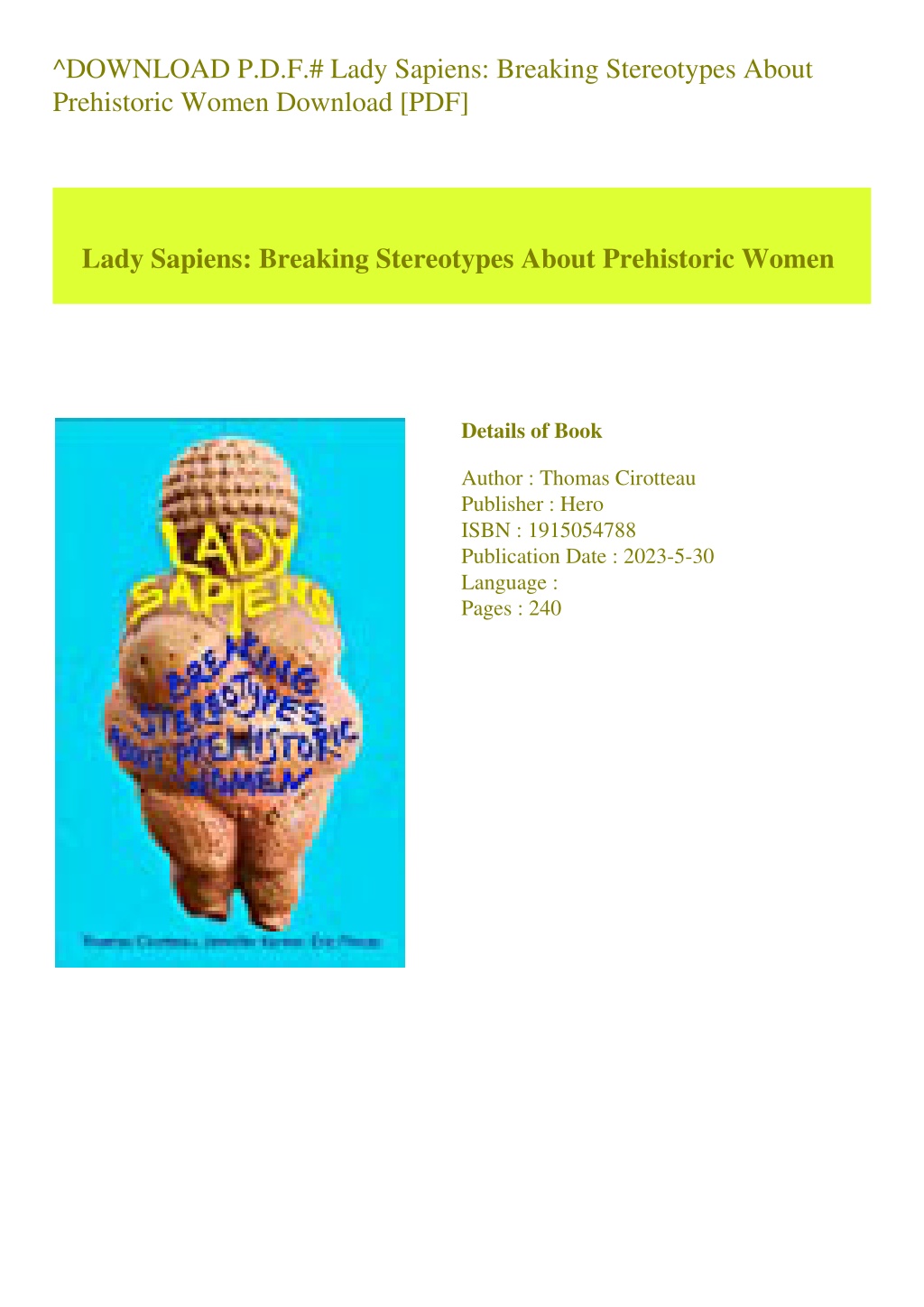 Ppt Download P D F Lady Sapiens Breaking Stereotypes About