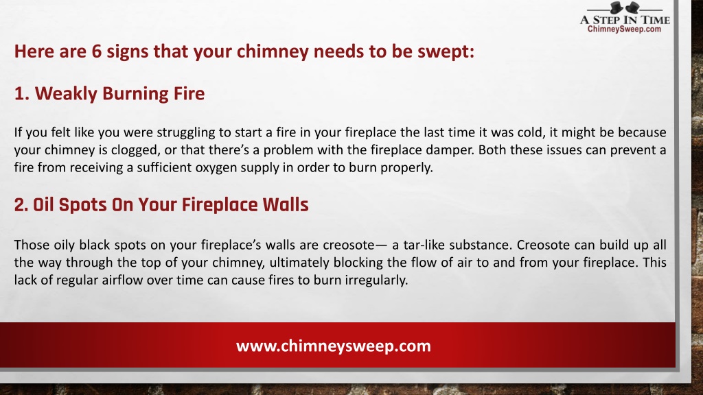 Ppt 6 Signs That Your Chimney Needs To Be Swept Powerpoint Presentation Id12073164 3099