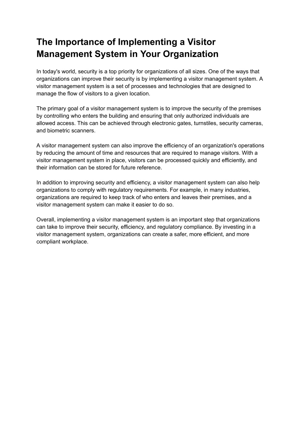 PPT The Importance of Implementing a Visitor Management System in Your Organization PowerPoint