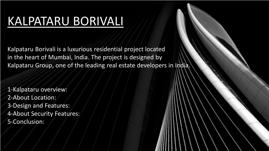 PPT KALPATARU BORIVALI New Residential Segment in Mumbai. PowerPoint
