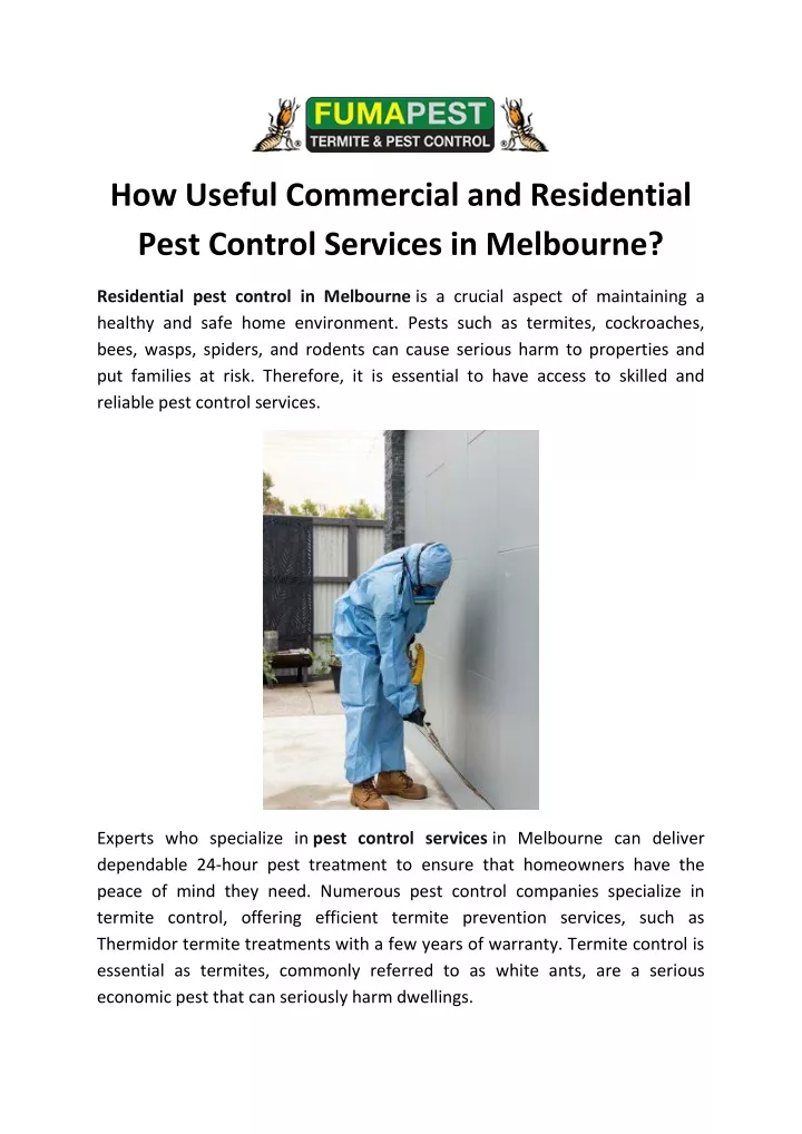 PPT - How Useful Commercial And Residential Pest Control Services In ...