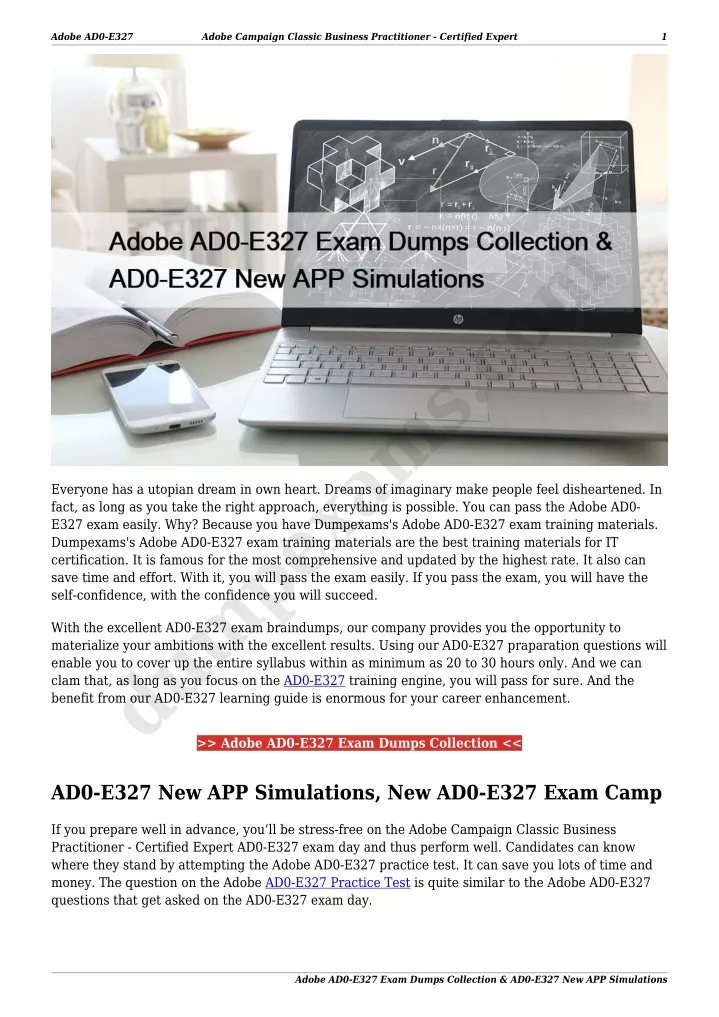 PPT - Adobe AD0-E327 Exam Dumps Collection & AD0-E327 New APP ...