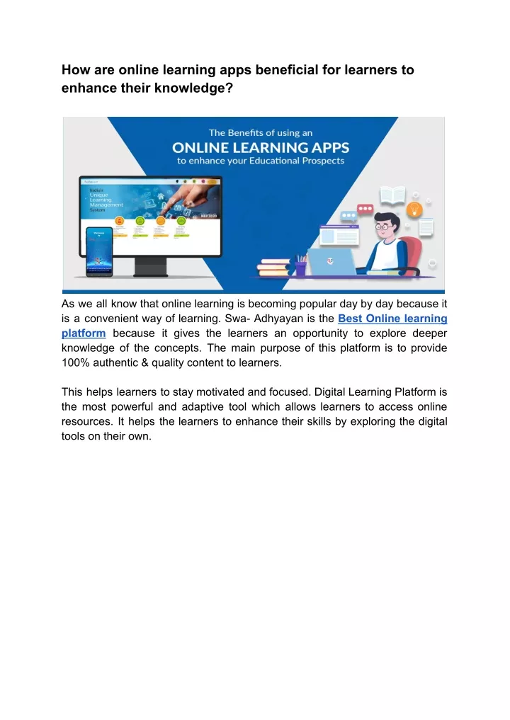 PPT - How are online learning apps beneficial for learners to enhance ...