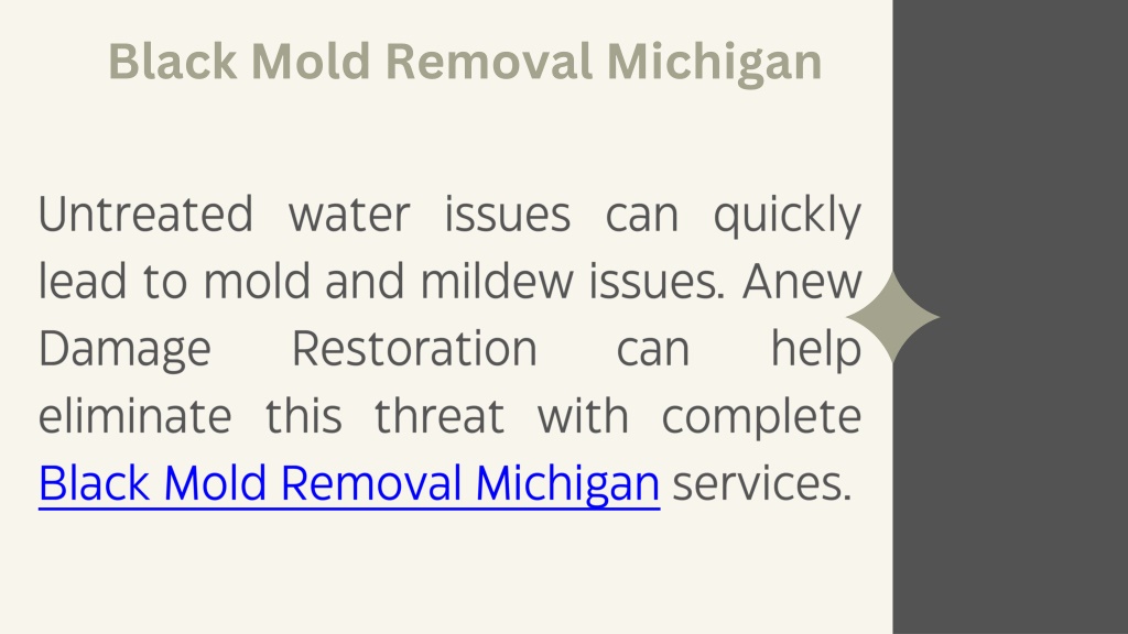 PPT Black Mold Removal Michigan Anew Damage Restoration PowerPoint