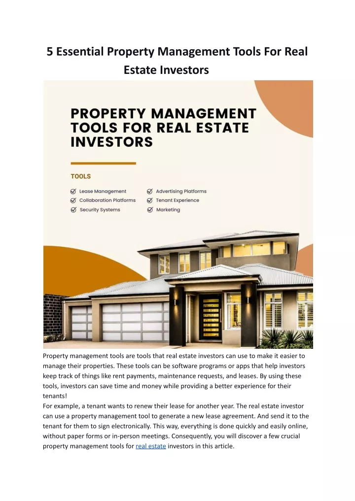 PPT Essential Tools For Property Management PowerPoint Presentation