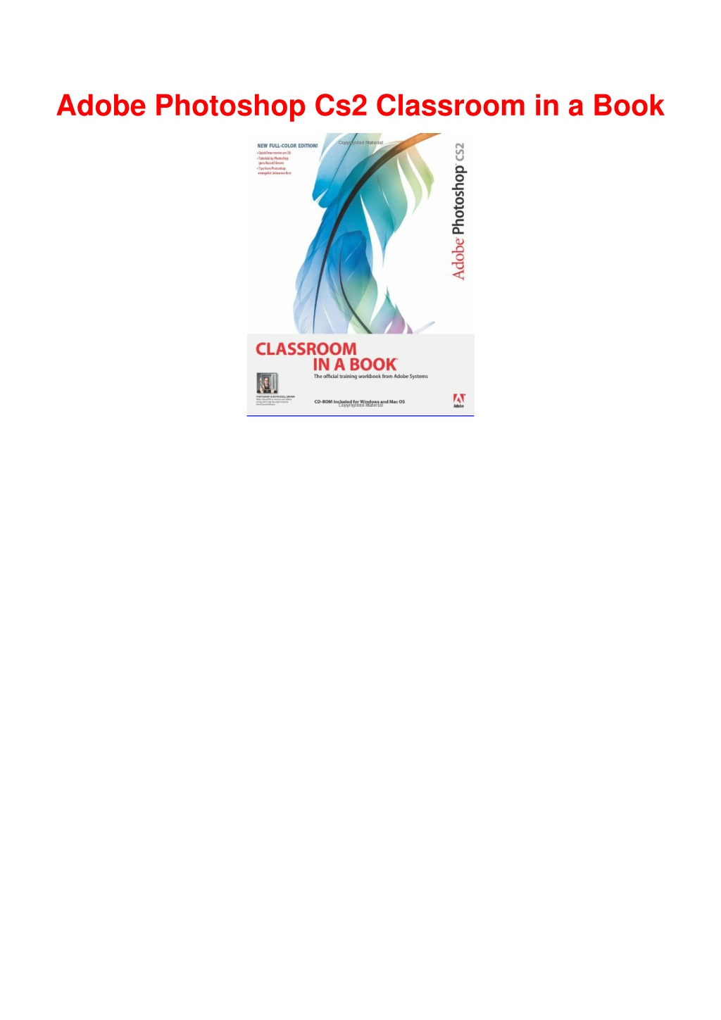 adobe photoshop cs2 book pdf free download