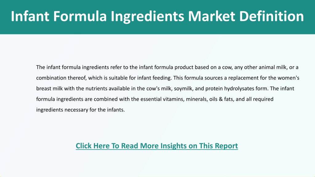 Infant Def PPT - Global Infant Formula Ingredients Market Growth And Trends In ...