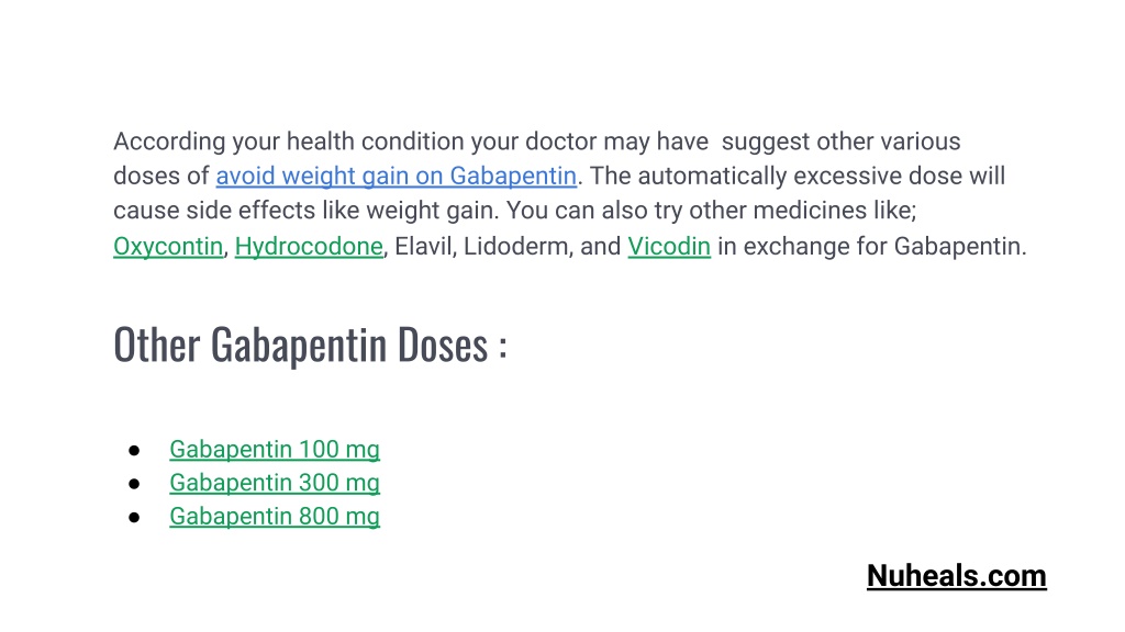 gabapentin weight gain forum