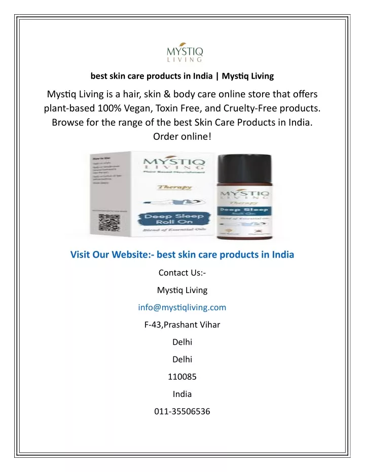 ppt-best-skin-care-products-in-india-mystiq-living-powerpoint