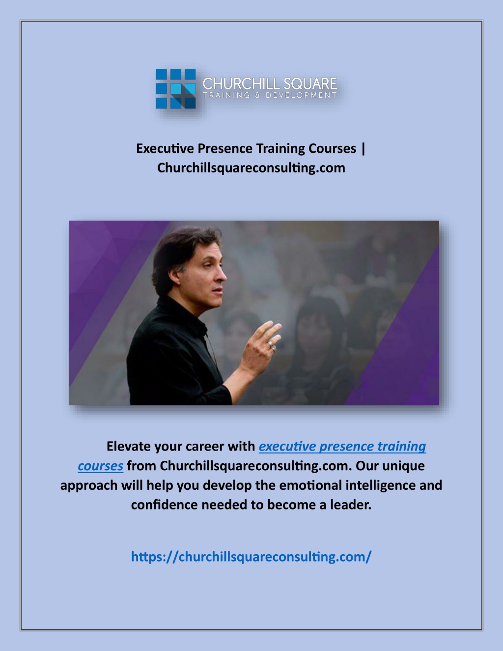 PPT Executive Presence Training Courses Churchillsquareconsulting