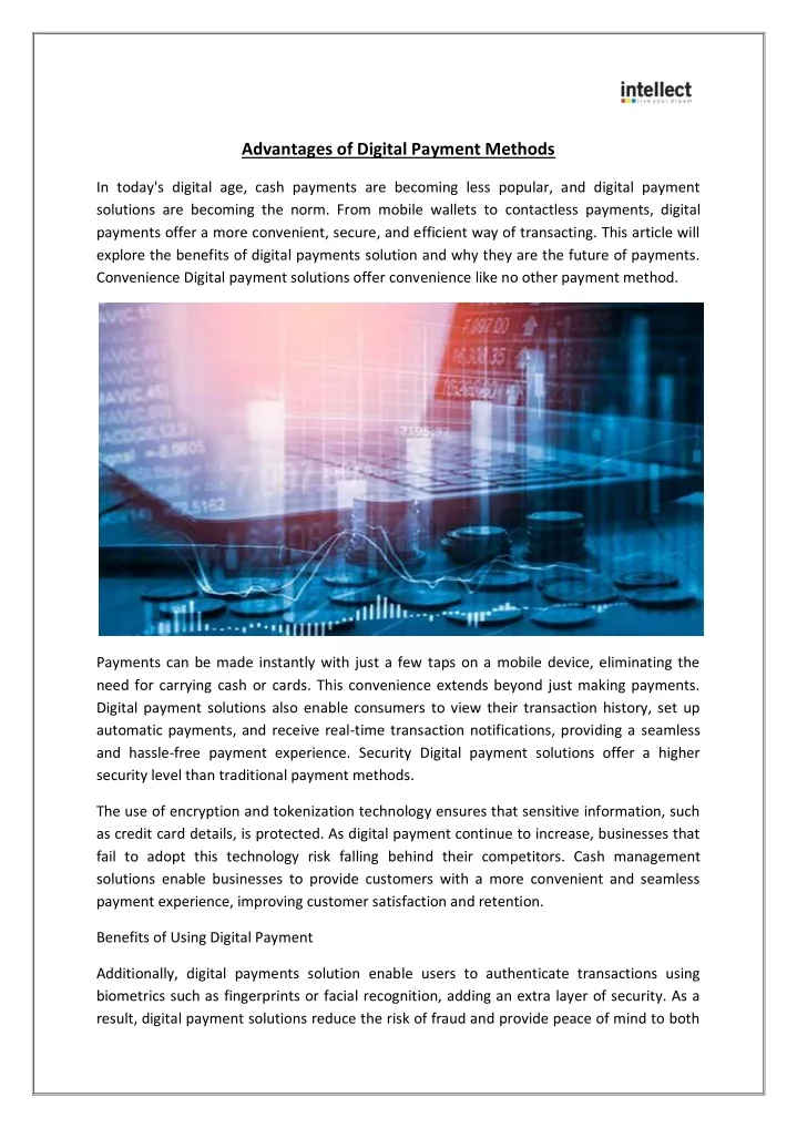 advantages of digital methods