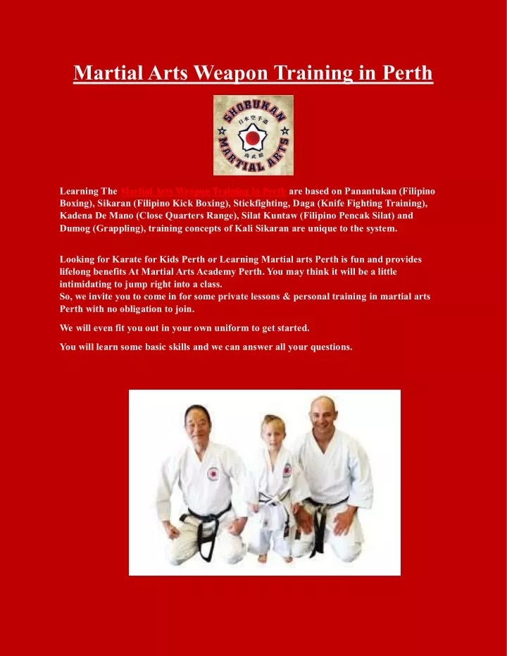 PPT Martial Arts Weapon Training in Perth PowerPoint Presentation