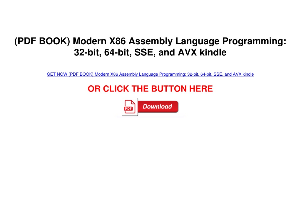 PPT - (PDF BOOK) Modern X86 Assembly Language Programming: 32-bit, 64 ...