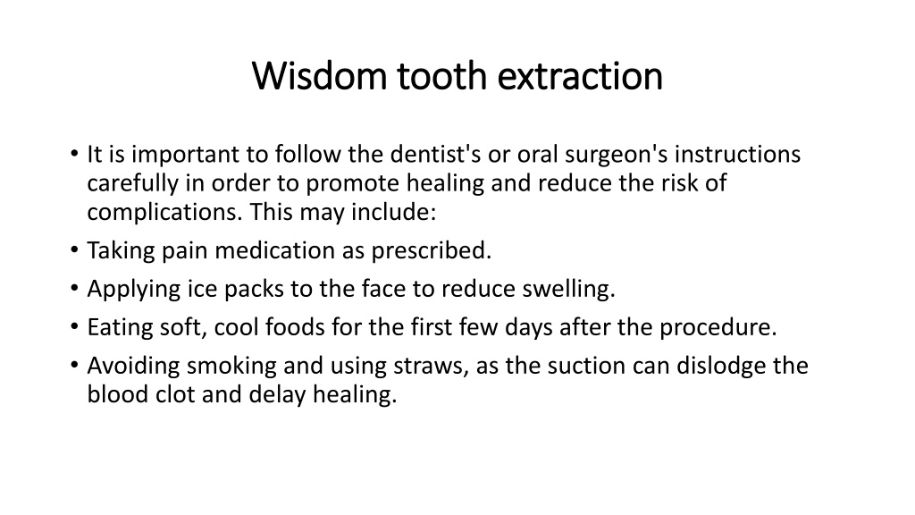 PPT - Wisdom tooth removal PowerPoint Presentation, free download - ID ...