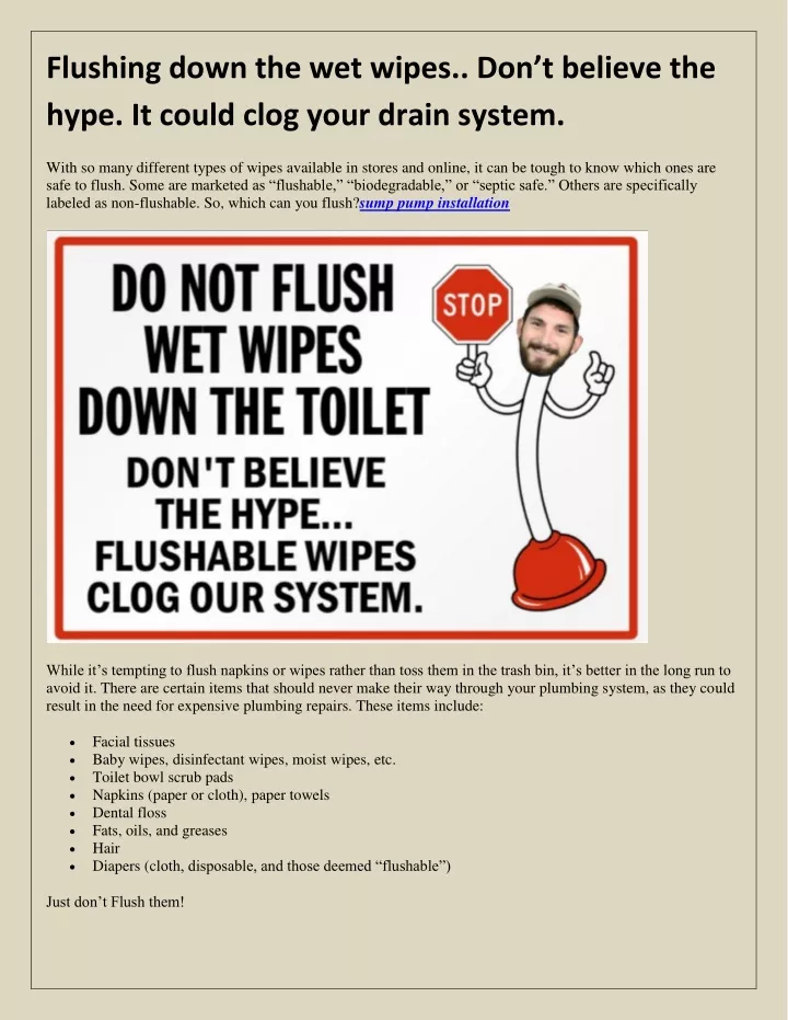 PPT Flushing down the wet wipes.. Don’t believe the hype. It could