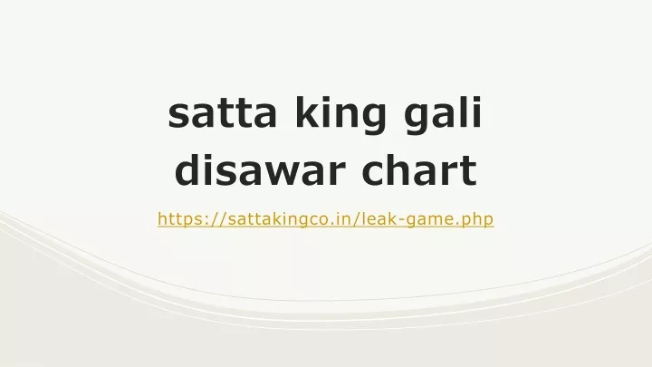 PPT satta king gali disawar chart PowerPoint Presentation free