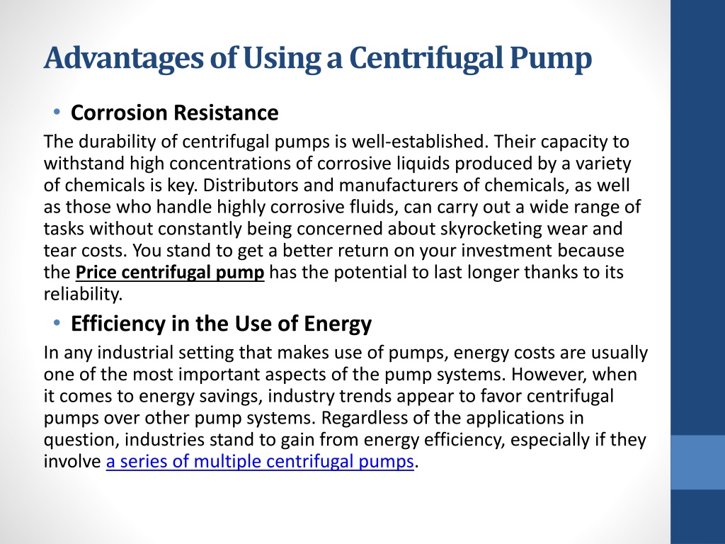 PPT The Advantages of Centrifugal Pumps PowerPoint Presentation, free